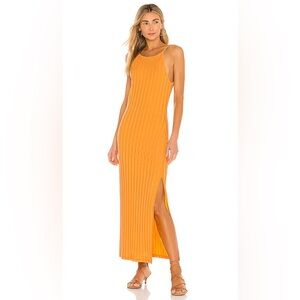 NWT Jonathan Simkhai Megan Ribbed Knit Maxi Dress in Pixie Tangerine - M